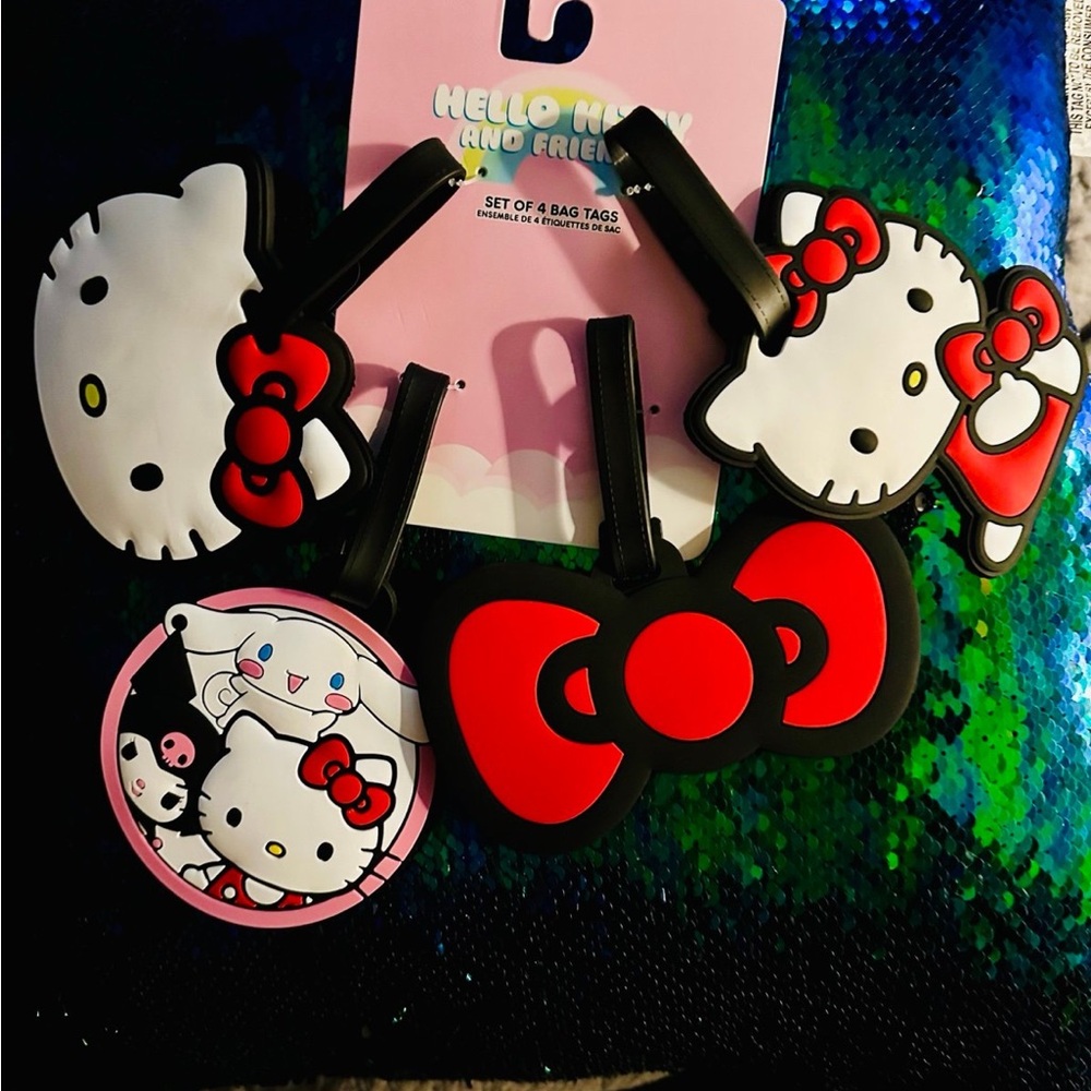 Hello Kitty Red and Black Bag Tags Set